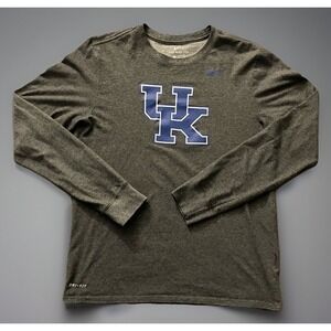 University Of Kentucky The Nike Tee Long Sleeve Shirt Gray Logo Medium JBHS